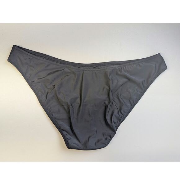 NWT J Crew High-Leg Bikini Bottoms Womens 3X Black Mid Rise Classic Preppy - Picture 2 of 3